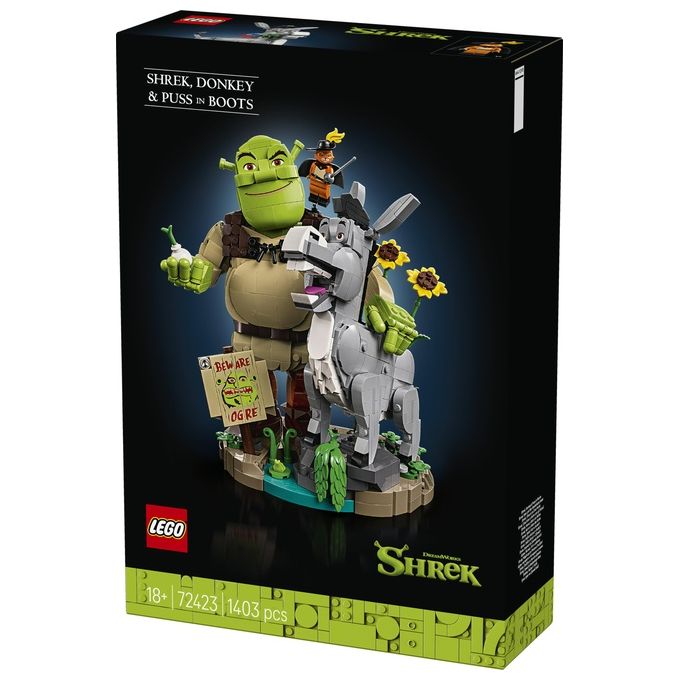 Lego 72423 Kit di Costruzione Shrek Ciuchino e Gatto con gli Stivali 1403 pezzi colore Multicolore