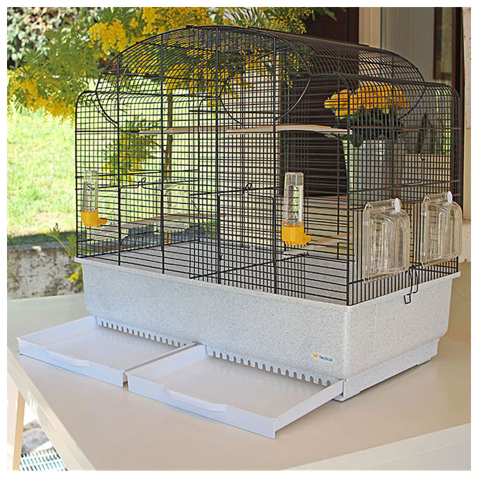 Ferplast Gabbia per Canarini Gabbia Uccelli Esotici CANTO, Gabbietta da Cova Riproduzione con Divisorio e Accessori, 71 x 38 x h 60,5 cm.