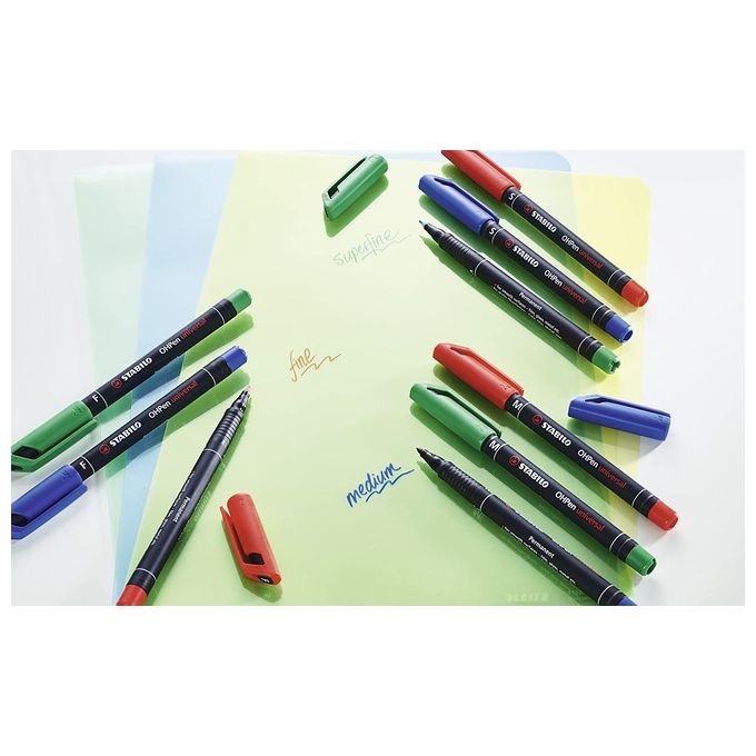 STABILO OHPen universal Superfine permanente colore Verde - Confezione da 10