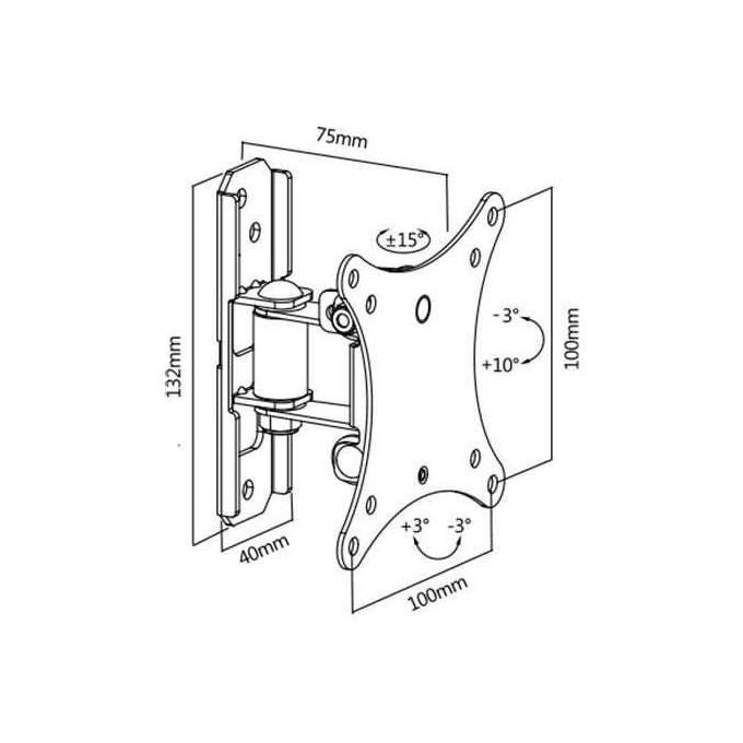 G.b.s. Elettronica Supporto Elb-1023-1 Orienta per Tv 10-23'' Max 20Kg Vesa 50-100 1 Snodo Orientabile