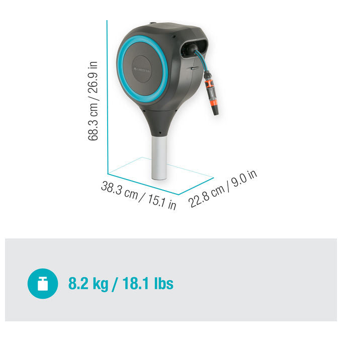 GARDENA Avvolgitubo Automatico da Giardino RollUp S, con Tubo da 15m