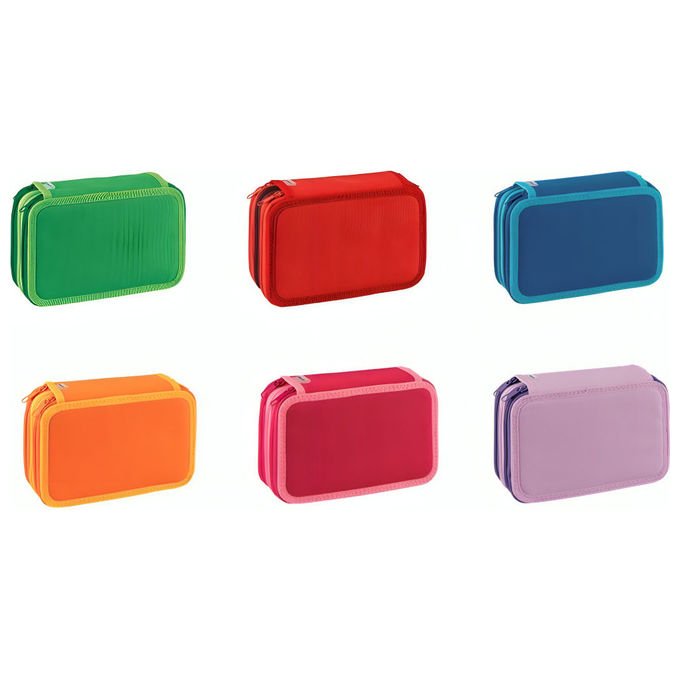 Pelikan 400208880 B.Colors Astuccio 3 Zip con Corredo Scolastico 18 Matite 18 Pennarelli colore Assortito