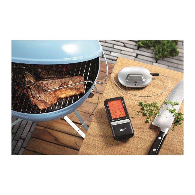 Gefu 4006664218504 WEEE Termometro per Cibo Digitale con Display Retroilluminato e Timer Integrato colore Nero
