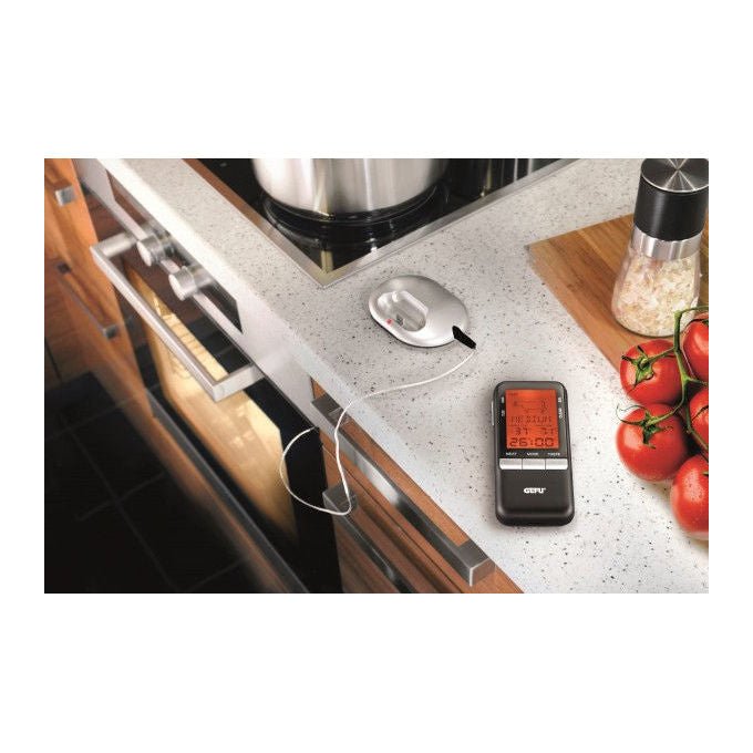 Gefu 4006664218504 WEEE Termometro per Cibo Digitale con Display Retroilluminato e Timer Integrato colore Nero