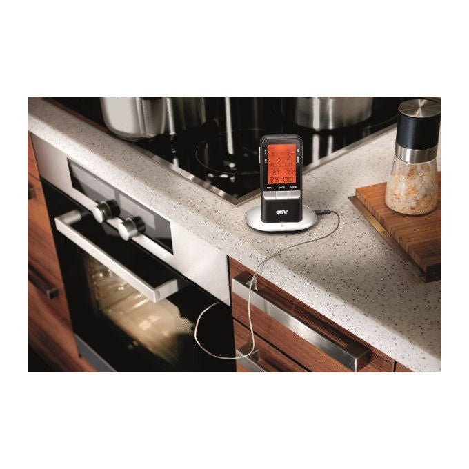 Gefu 4006664218504 WEEE Termometro per Cibo Digitale con Display Retroilluminato e Timer Integrato colore Nero
