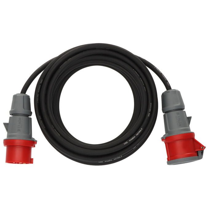 Brennenstuhl 4007123005796 Cavo di prolunga CEE IP44 10 m H07RN-F 5G1,5 5 poli 400V-16A colore Nero, Rosso