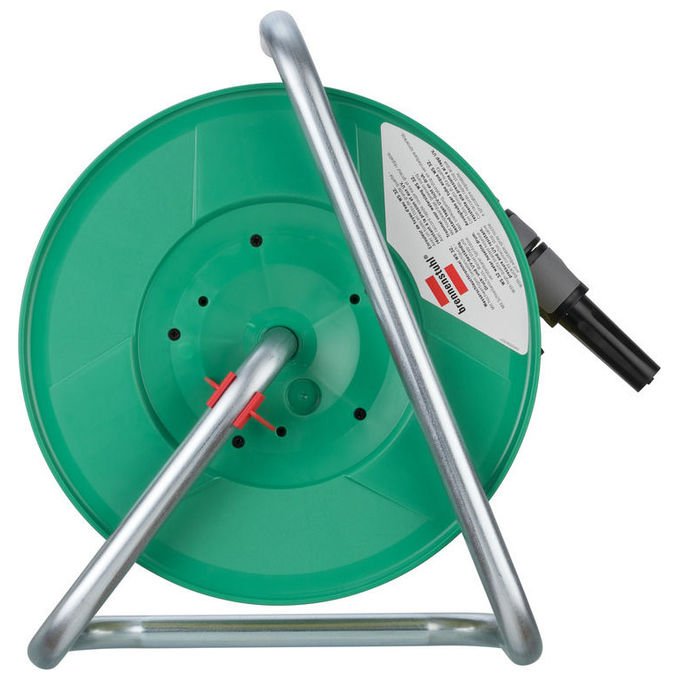 Brennenstuhl 4007123670338 Tamburo per tubo da giardino 20 m 1-2'' con ugello regolabile e fermo acqua colore Giallo-verde