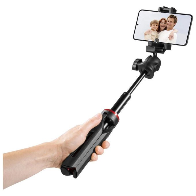Hama 00004679 Solid 80 Ball Treppiede per Smartphone e Fotocamera Digitale Altezza Max 80 cm con Testa a Sfera e Bluetooth 5.3 colore Nero