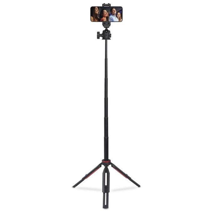 Hama 00004679 Solid 80 Ball Treppiede per Smartphone e Fotocamera Digitale Altezza Max 80 cm con Testa a Sfera e Bluetooth 5.3 colore Nero