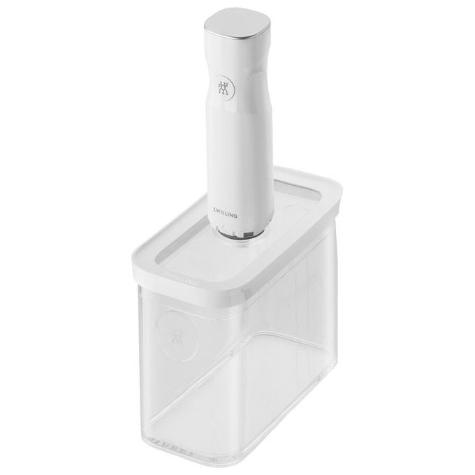 ZWILLING 1025970 FRESH and SAVE CUBE Set di avviamento per sottovuoto 5 pezzi con contenitori M 2M pompa a vuoto misurino etichette NFC colore Bianco trasparente