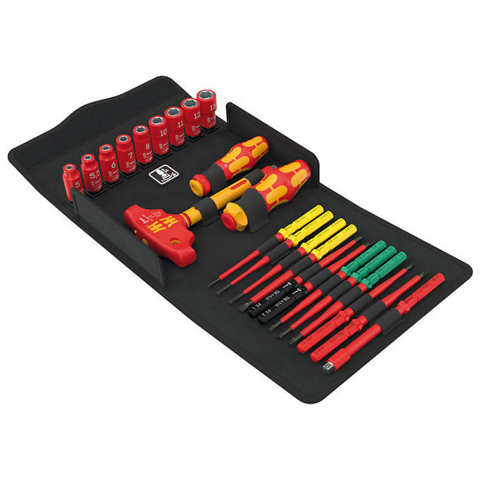 Wera 4013288234148 Kraftform Kompakt VDE 24 Kit di punte intercambiabili per giraviti 25 pezzi VDE isolato fino a 10000 V colore Nero