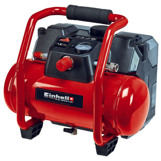 Einhell Compressore A Batteria Te-Ac 36-6-8 Li Serbatoio Da 6 Litri Motore Senza Olio Ideale Per Fai Da Te E Lavori Vari