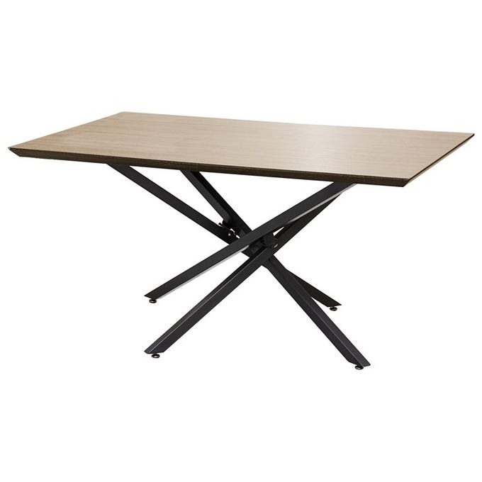 Tavolo rettangolare Cedric 150X90XH75 in metallo e mdf grigio scuro e marrone