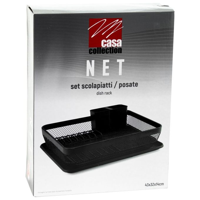 Scolapiatti e posate Net 46X29X14 in acciaio nero