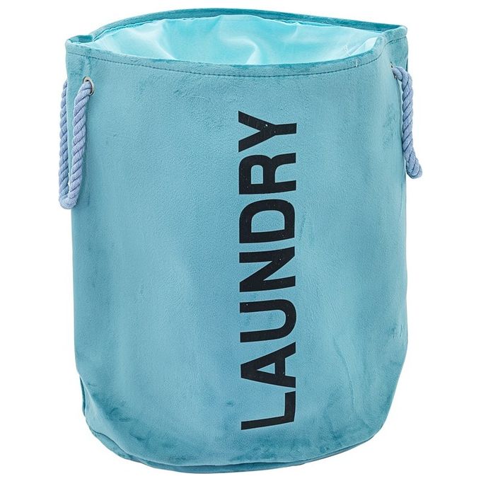 Portabiancheria Laundry in velluto blu 40x50