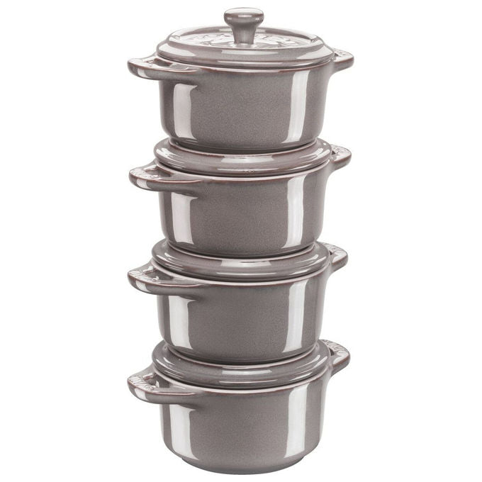 Staub 40508-160-0 Ceramique Pirofila casseruola 0,2 L in ceramica con coperchio grigio antico