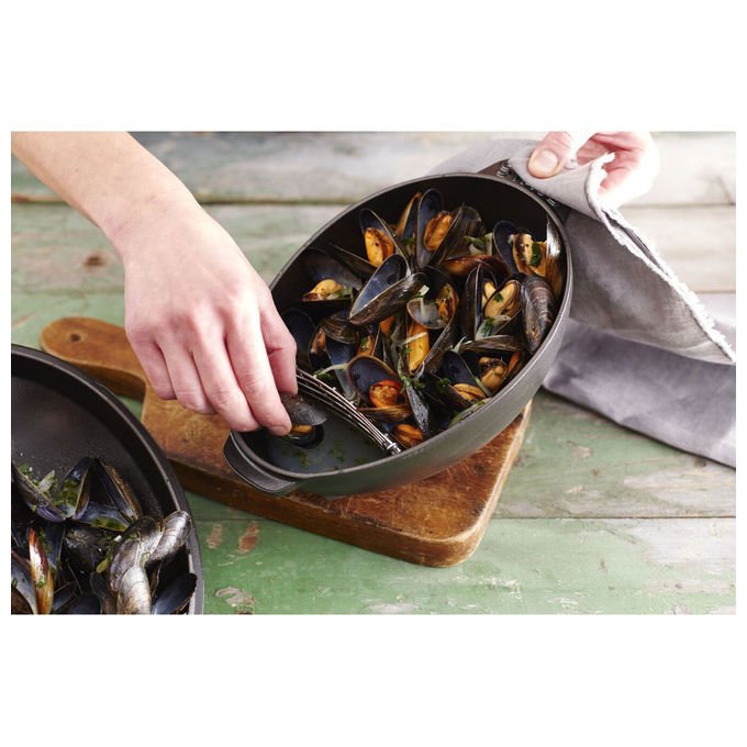 Staub 40509-494-0 Cozziera in Ghisa per Cozze Capacita' 2.00 L Diametro 25 cm colore Nero