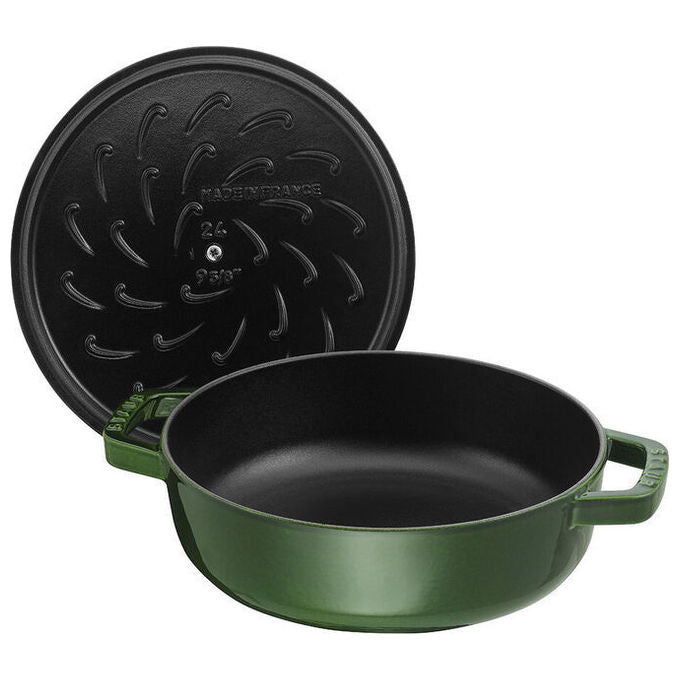 ZWILLING 40511-478-0 STAUB BRAISERS Padella per saute' Rotondo 28 cm Capacita' 3,7 L Ghisa Smaltata Induzione Cottura Forno fino a 240 °C colore Verde