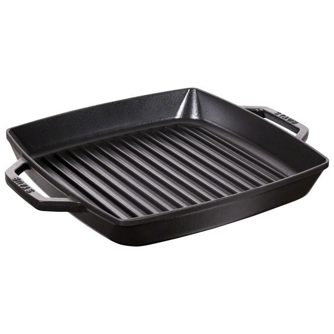 Staub 40511-683-0 Griglia 2 Manici 28 x 28 cm in Ghisa colore Nero