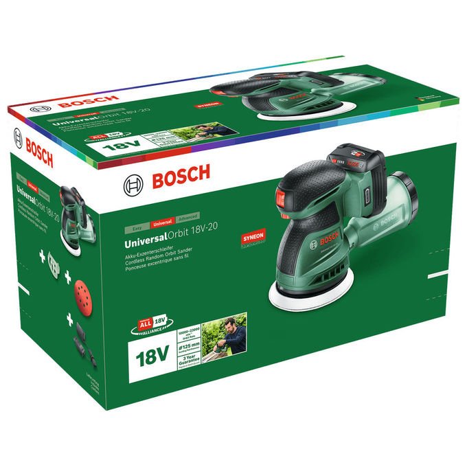 Bosch 4053423251470 Levigatrice orbitale Alimentazione a batteria 18 V Batteria rimovibile colore Verde