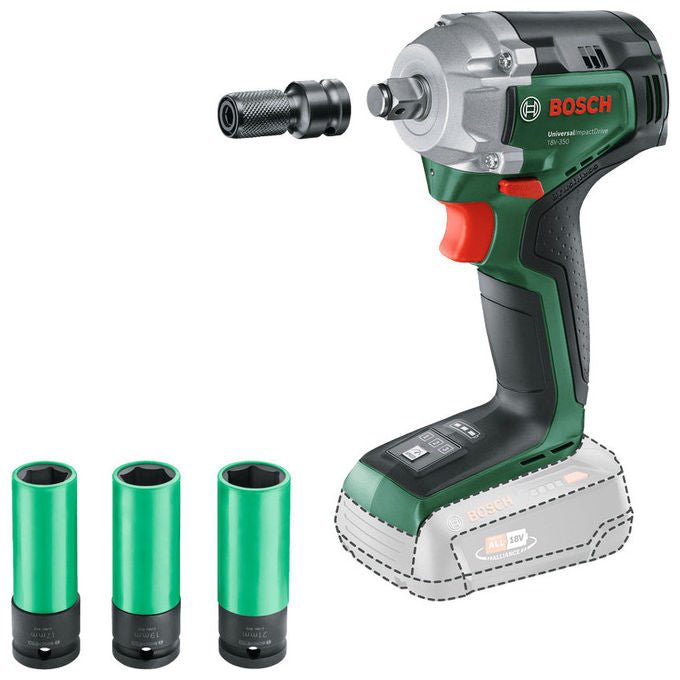 Bosch 0603980304 UniversalImpactDrive Avvitatore a impulsi a batteria 18V 350 Nm motore brushless 3 velocita' colore Nero