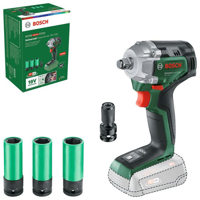 Bosch 0603980304 UniversalImpactDrive Avvitatore a impulsi a batteria 18V 350 Nm motore brushless 3 velocita' colore Nero