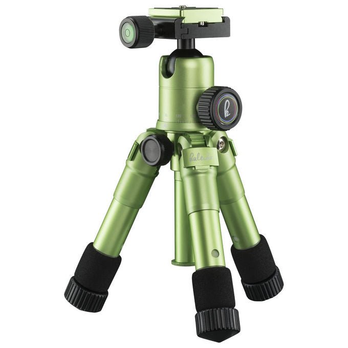 Mantona 21186 Kaleido Mini Treppiede Fotografico da Tavolo e Viaggio con Testa a Sfera e Piastra a Sgancio Rapido Altezza 13,5 49,5 cm Carico Massimo 5 Kg colore Verde Lime Metallico