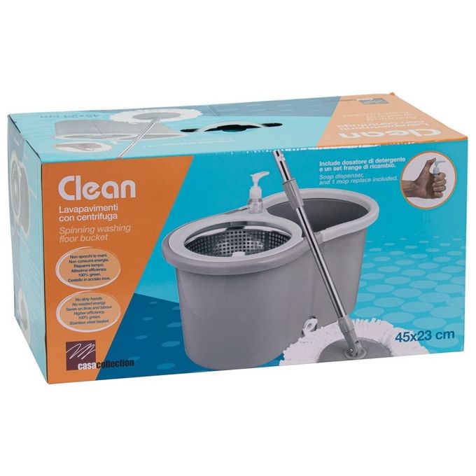 Secchio Mop lavapavimenti rotante grigio