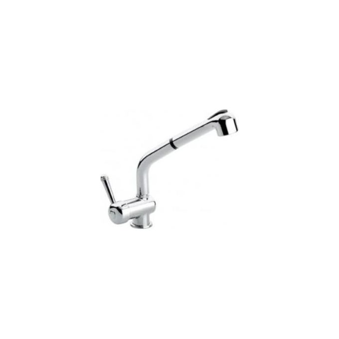 Emmevi 4066AN Laguna Miscelatore Monocomando con Canna alta e doccetta estraibile Cromo