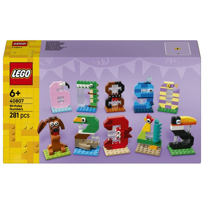 Lego 40807 Iconic Set Costruzioni Numeri del Compleanno 281 Pezzi 10 Animali da 6 anni