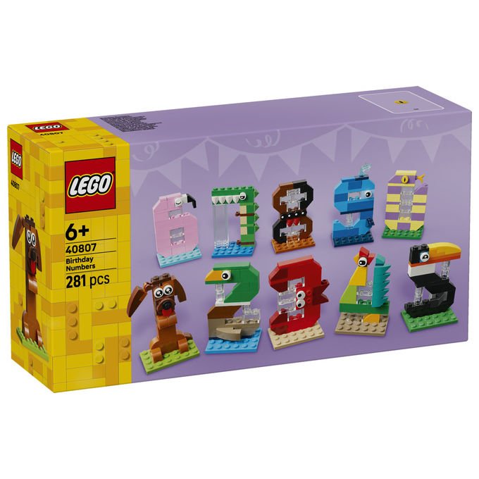 Lego 40807 Iconic Set Costruzioni Numeri del Compleanno 281 Pezzi 10 Animali da 6 anni