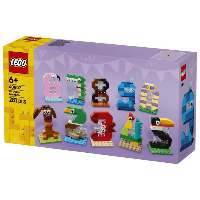 Lego 40807 Iconic Set Costruzioni Numeri del Compleanno 281 Pezzi 10 Animali da 6 anni
