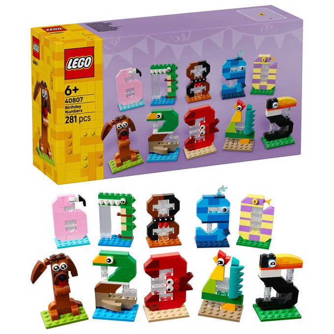 Lego 40807 Iconic Set Costruzioni Numeri del Compleanno 281 Pezzi 10 Animali da 6 anni