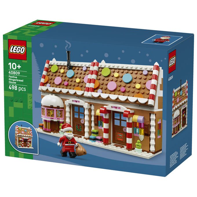 Lego 40809 Casa di Pan di Zenzero Festiva Set da Costruzione con Minifigure di Babbo Natale 498 pezzi colore Multicolore