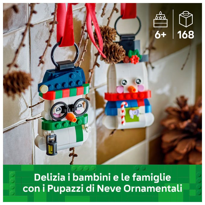 Lego 40812 Pupazzi di Neve Ornamentali Set da Costruzione 168 Pezzi per Bambini da 6 Anni in Su colore Multicolore