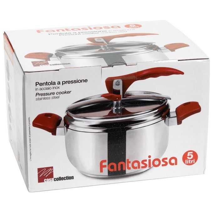 Pentola a pressione Fantasiosa per induzione 5 litri in acciaio