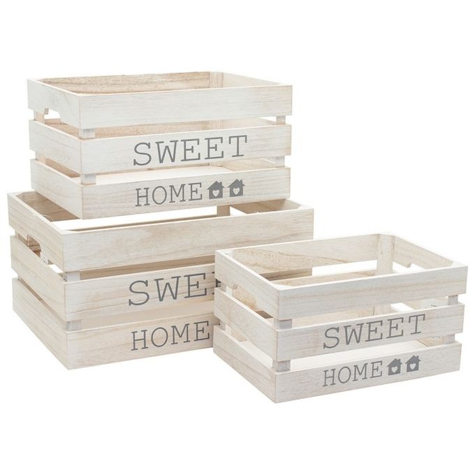 3 cassette organizer Sweet Home 40X30X20 35X25X18 30X20X16 in mdf bianco
