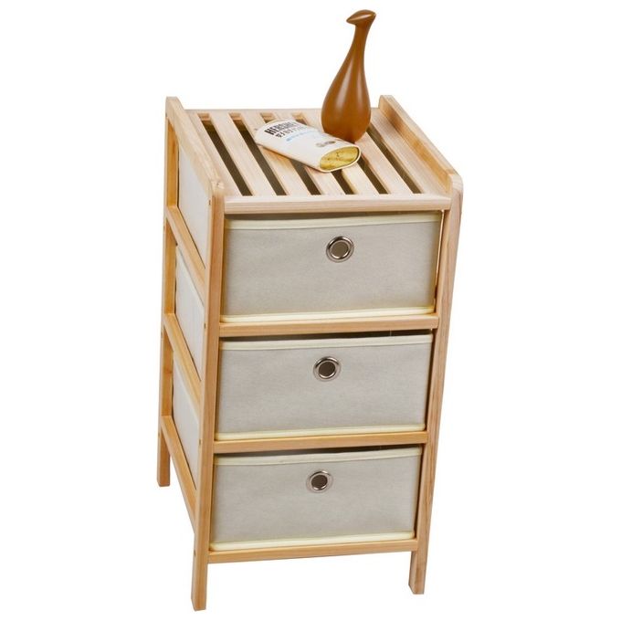 Cassettiera Corine con 3 cassetti 29x33x55 in legno naturale