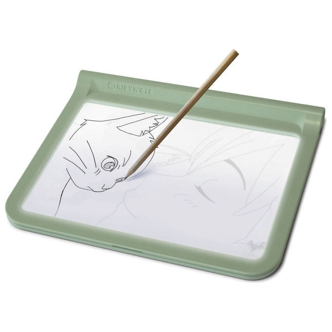 KIDYWOLF 418062 Tavoletta Grafica Bifacciale con Schermo LED Ricaricabile via USB-C e Kit Didattico colore Verde