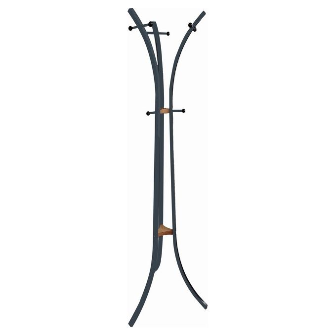 Appendiabiti da terra Amon in metallo e legno grigio 60X53X176