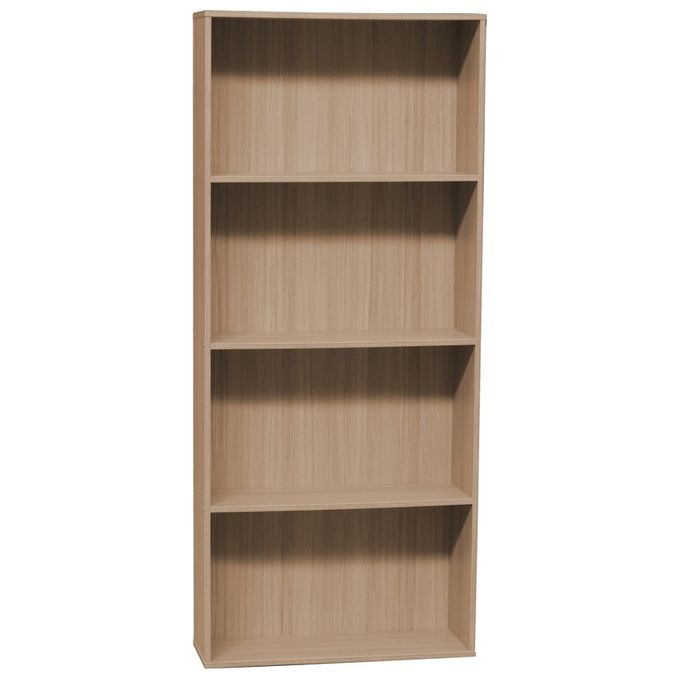 Libreria da terra con 4 ripiani 73X24X170 in mdf marrone e legno