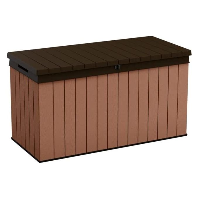 Keter Baule Box Portattrezzi da Esterno Darwin Box 150G in Resina 570L 142,9x65,5x78,2h Colore Marrone