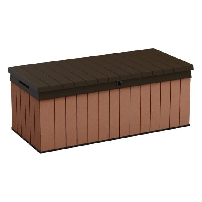 Keter Baule Box Portattrezzi da Esterno Darwin Box 100G 380 Litri 1429x655x544 cm Resistente UV e Intemperie
