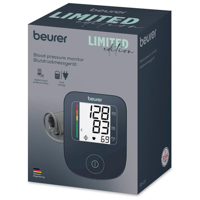 Beurer 61015 BM23 Misuratore di Pressione Sanguigna Automatico per Arti Superiori con Rilevazione Aritmia Colore Antracite