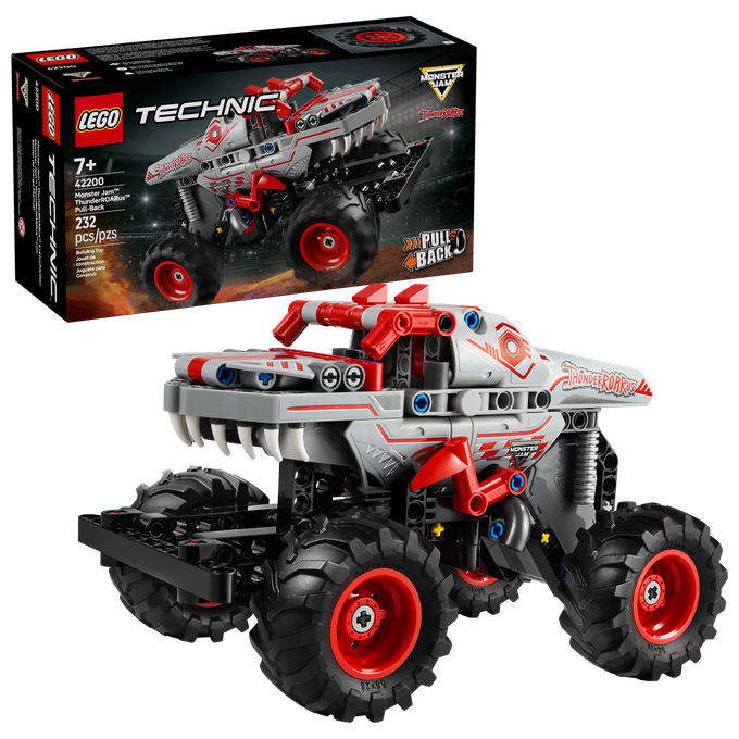 Lego 42200 Technic Monster Jam ThunderROARus Pull Back Set di Costruzioni 232 Pezzi 7 Anni colore Multicolore