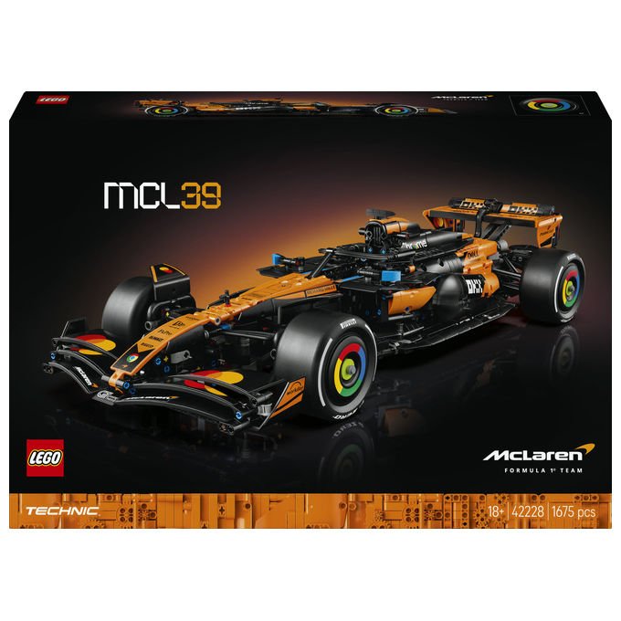 Lego 42228 Technic Set di Costruzione Auto McLaren MCL39 F1 scala 1:8 1675 pezzi Motore V6 DRS per Adulti