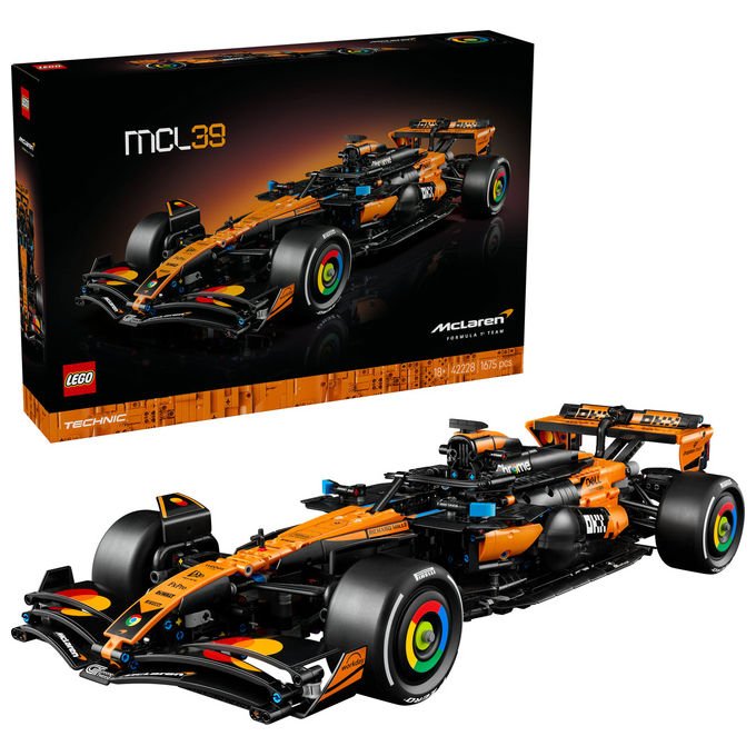 Lego 42228 Technic Set di Costruzione Auto McLaren MCL39 F1 scala 1:8 1675 pezzi Motore V6 DRS per Adulti