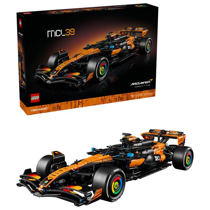 Lego 42228 Technic Set di Costruzione Auto McLaren MCL39 F1 scala 1:8 1675 pezzi Motore V6 DRS per Adulti