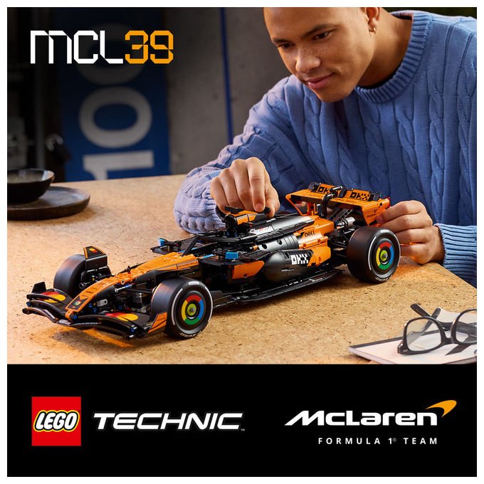 Lego 42228 Technic Set di Costruzione Auto McLaren MCL39 F1 scala 1:8 1675 pezzi Motore V6 DRS per Adulti