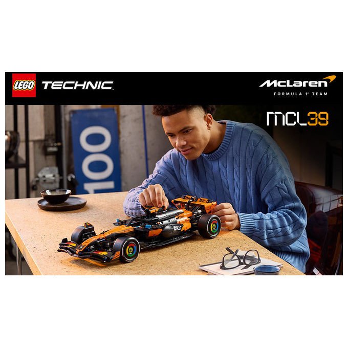 Lego 42228 Technic Set di Costruzione Auto McLaren MCL39 F1 scala 1:8 1675 pezzi Motore V6 DRS per Adulti